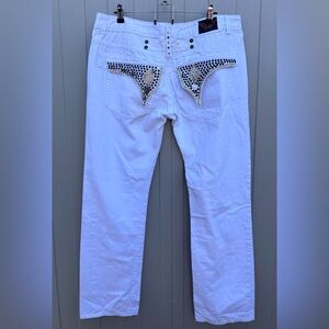 Robins Jean White Studded Jeans Men’s Designer Denim Used Size 38